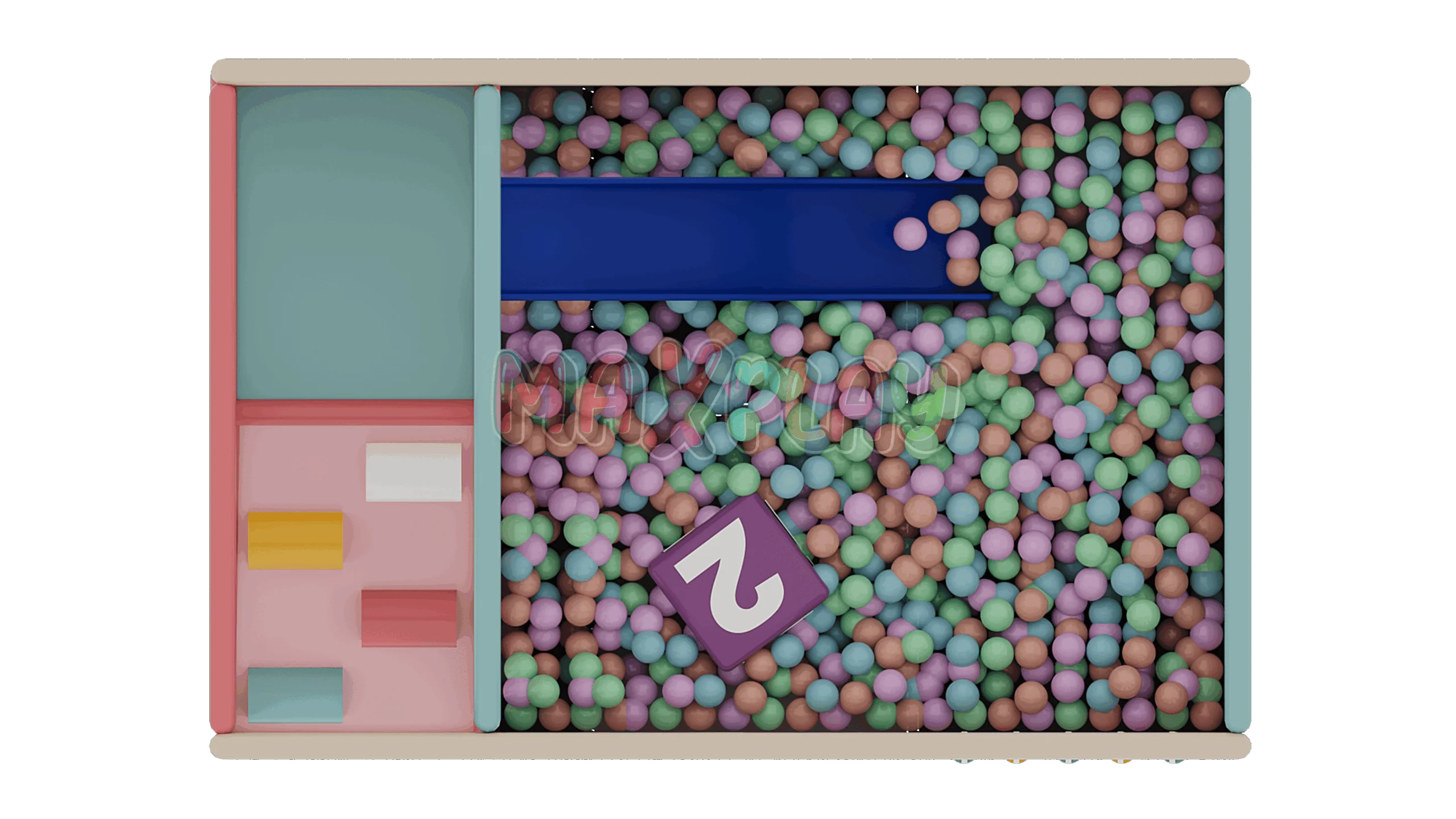 2m x 3m x 2h Rampalı Top Havuzu