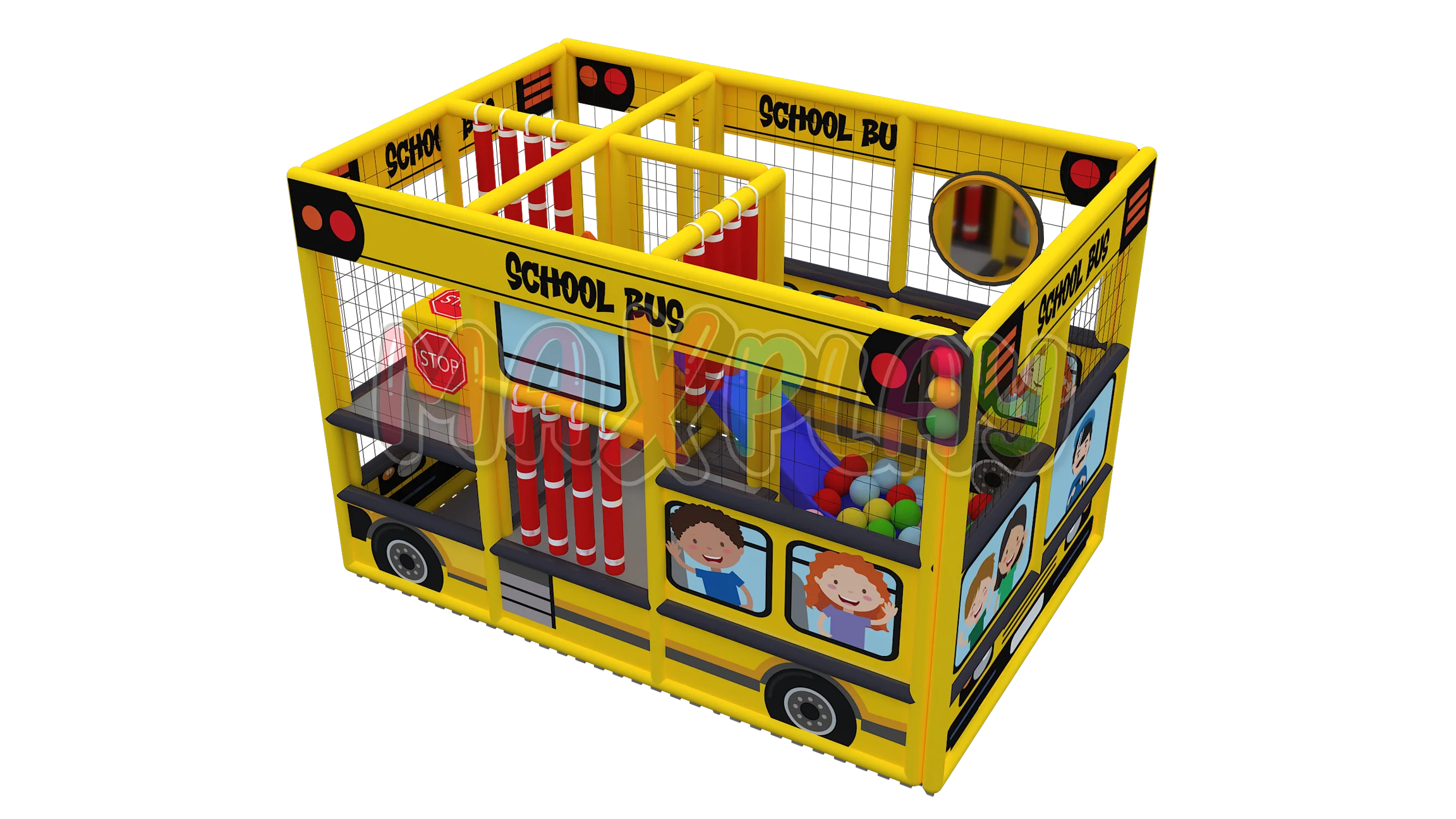 2m x 3m x 2h School Bus Ball Pool