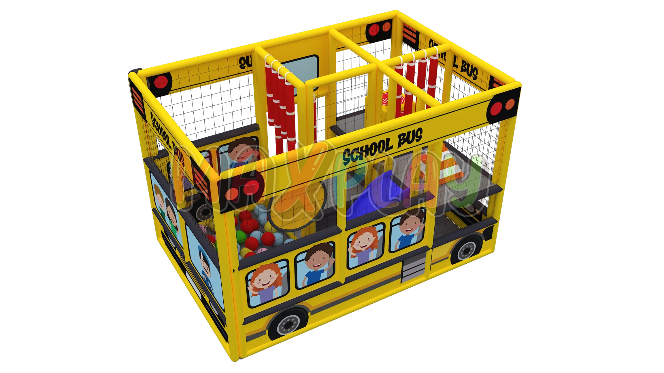 2m x 3m x 2h School Bus Ball Pool