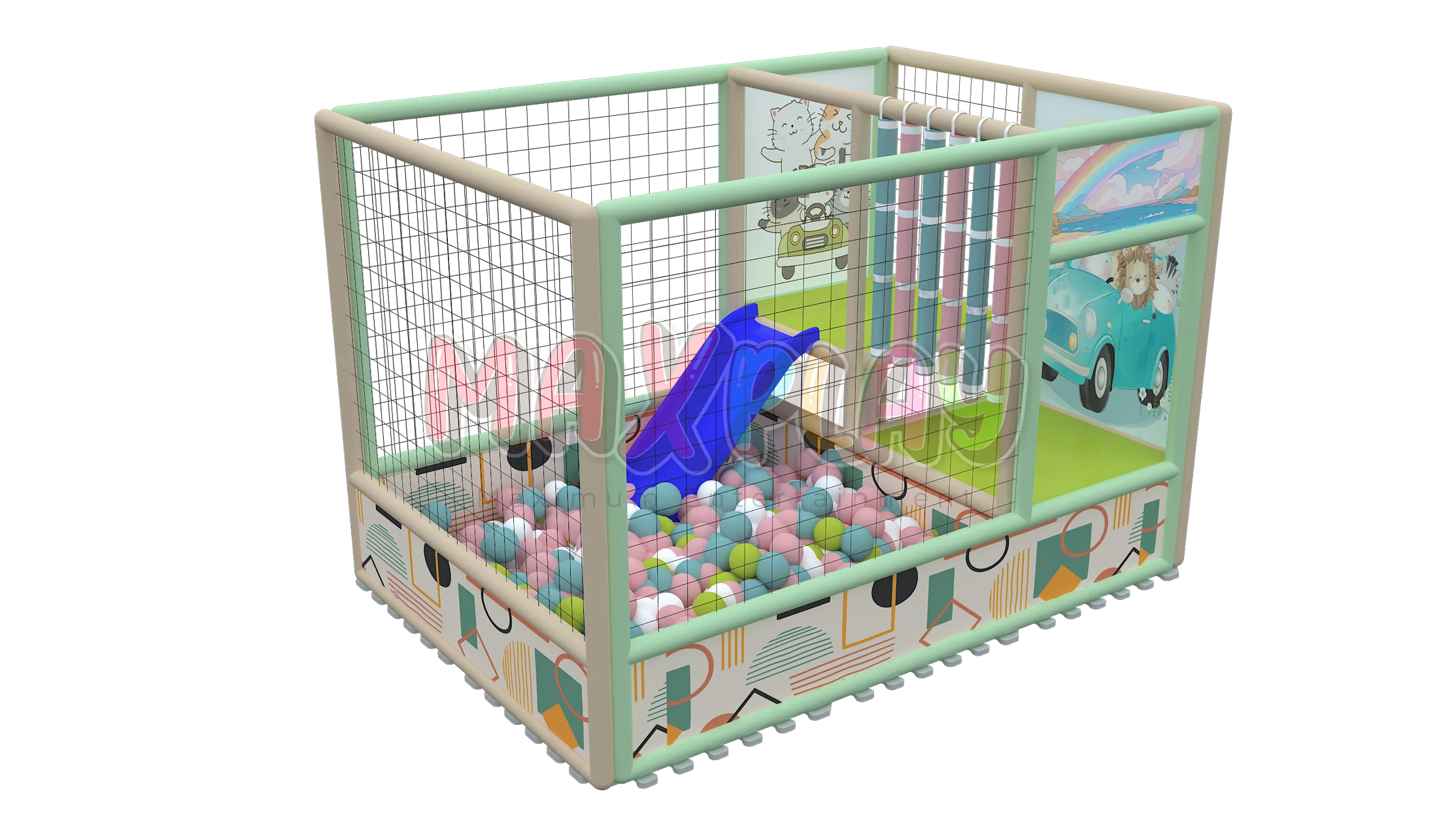3m x 2m x 2h Cascading Ball Pool