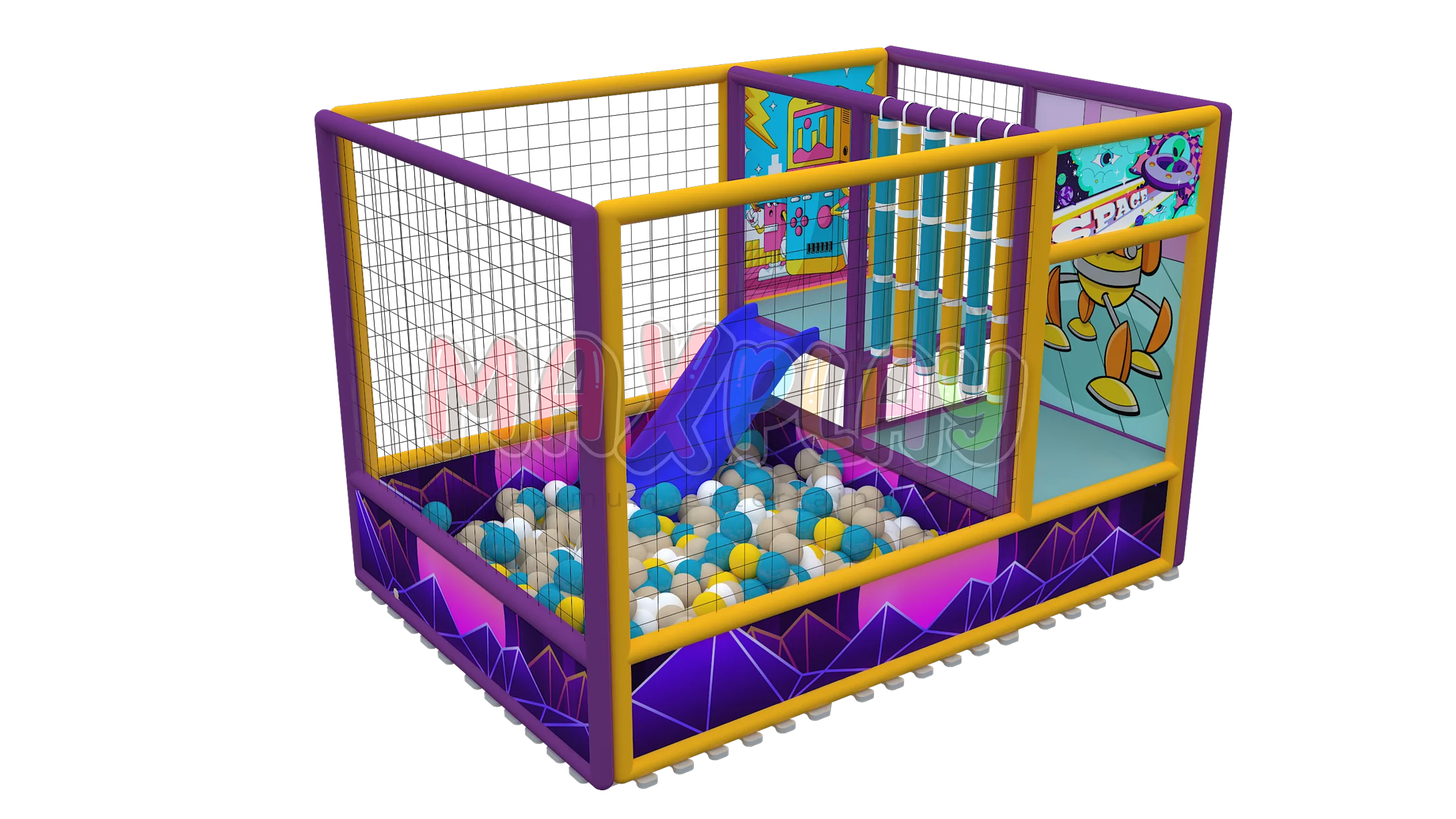 3m x 2m x 2h Cascading Ball Pool