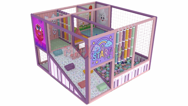 3m x 3m x 2h Ball Pool with Ramp Slide