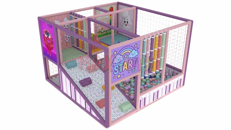 3m x 3m x 2h Ball Pool with Ramp Slide