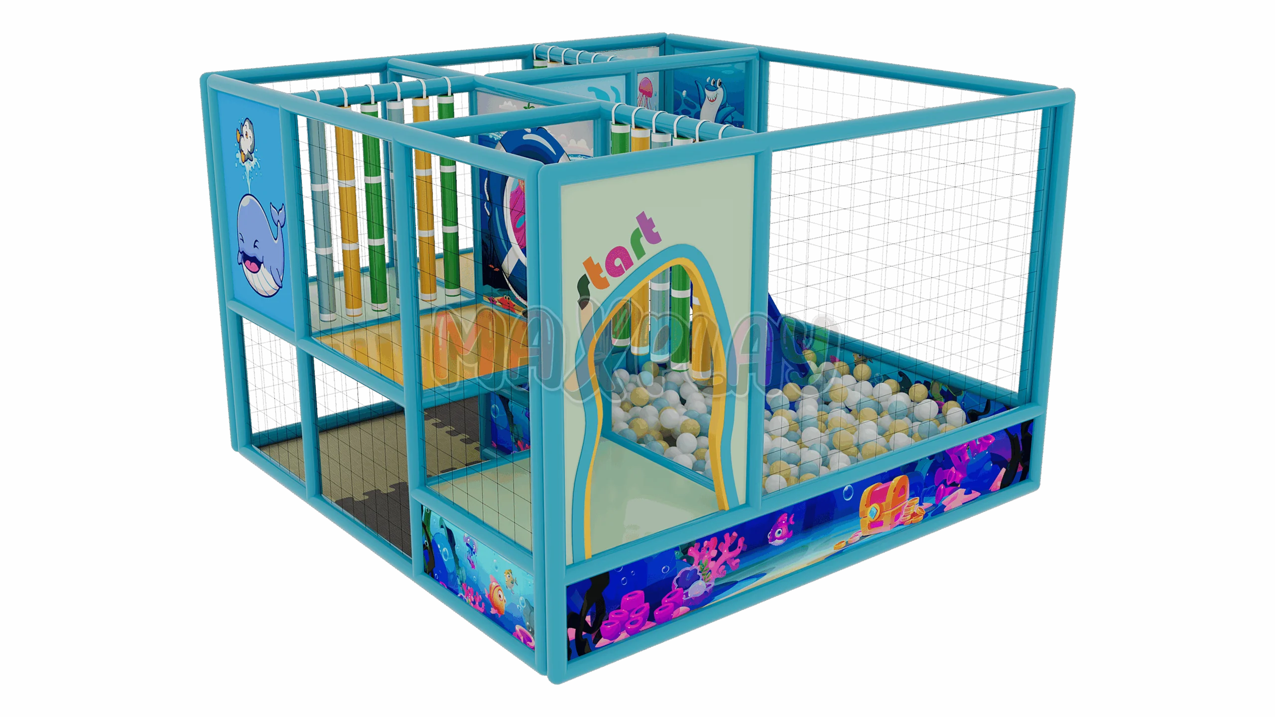 3m x 3m x 2.50h Ball Pool with Slide