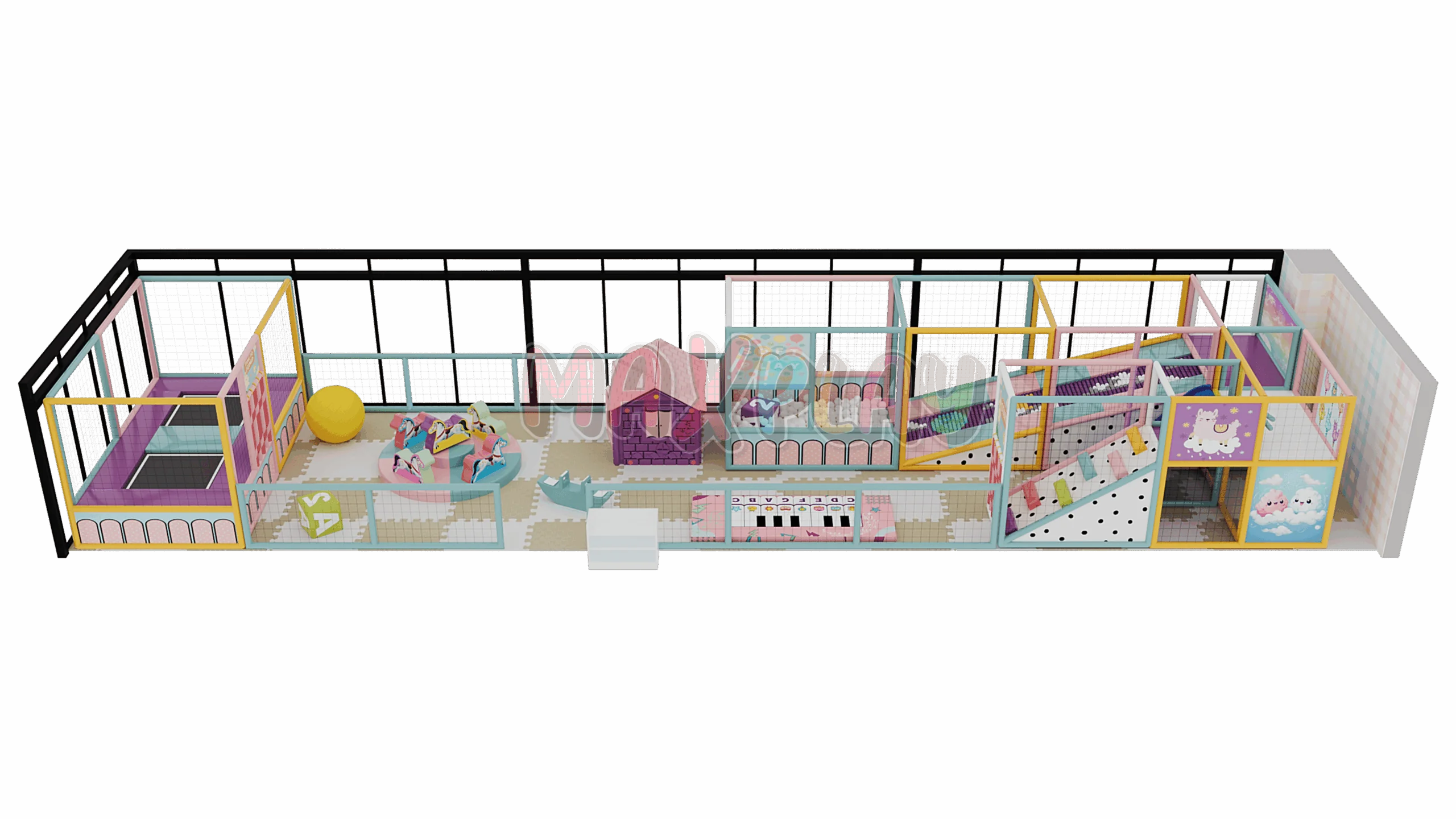 3.5m x 15m x 2h Soft Play Playground