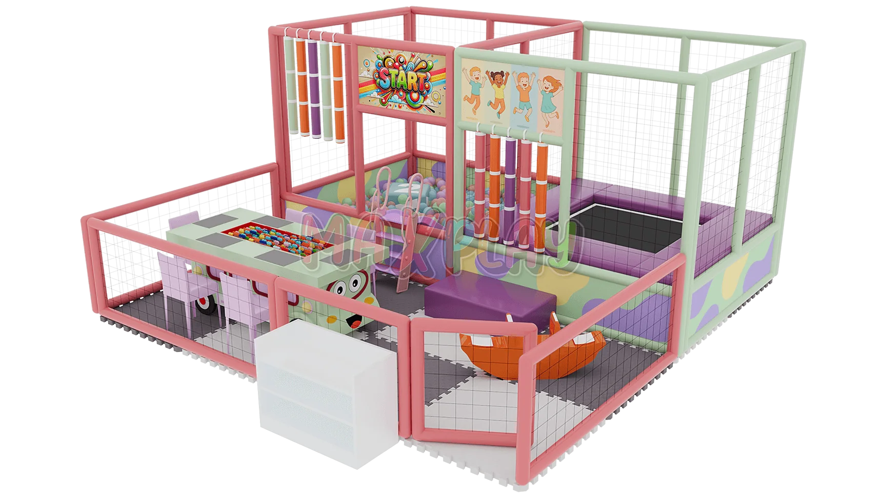 4m x 4m x 2h Trambolinli Top Havuzu