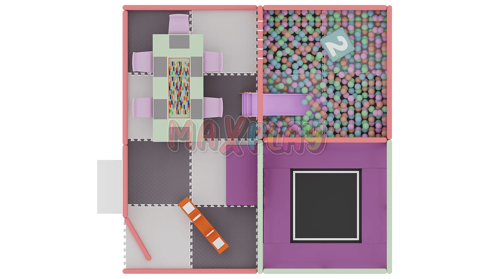 4m x 4m x 2h Trambolinli Top Havuzu