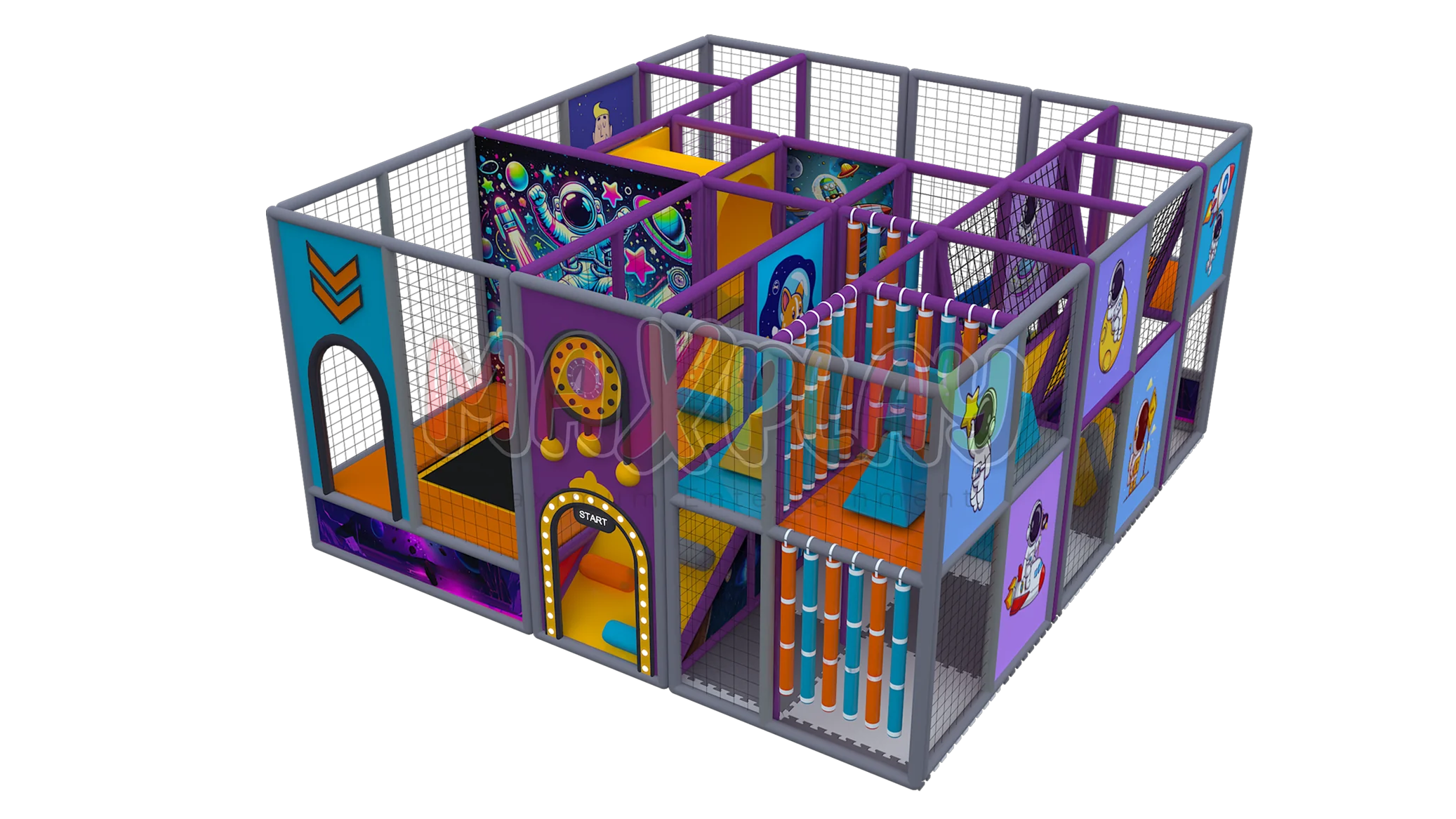 5m x 5m x 2.5h Ball Pool with Slide