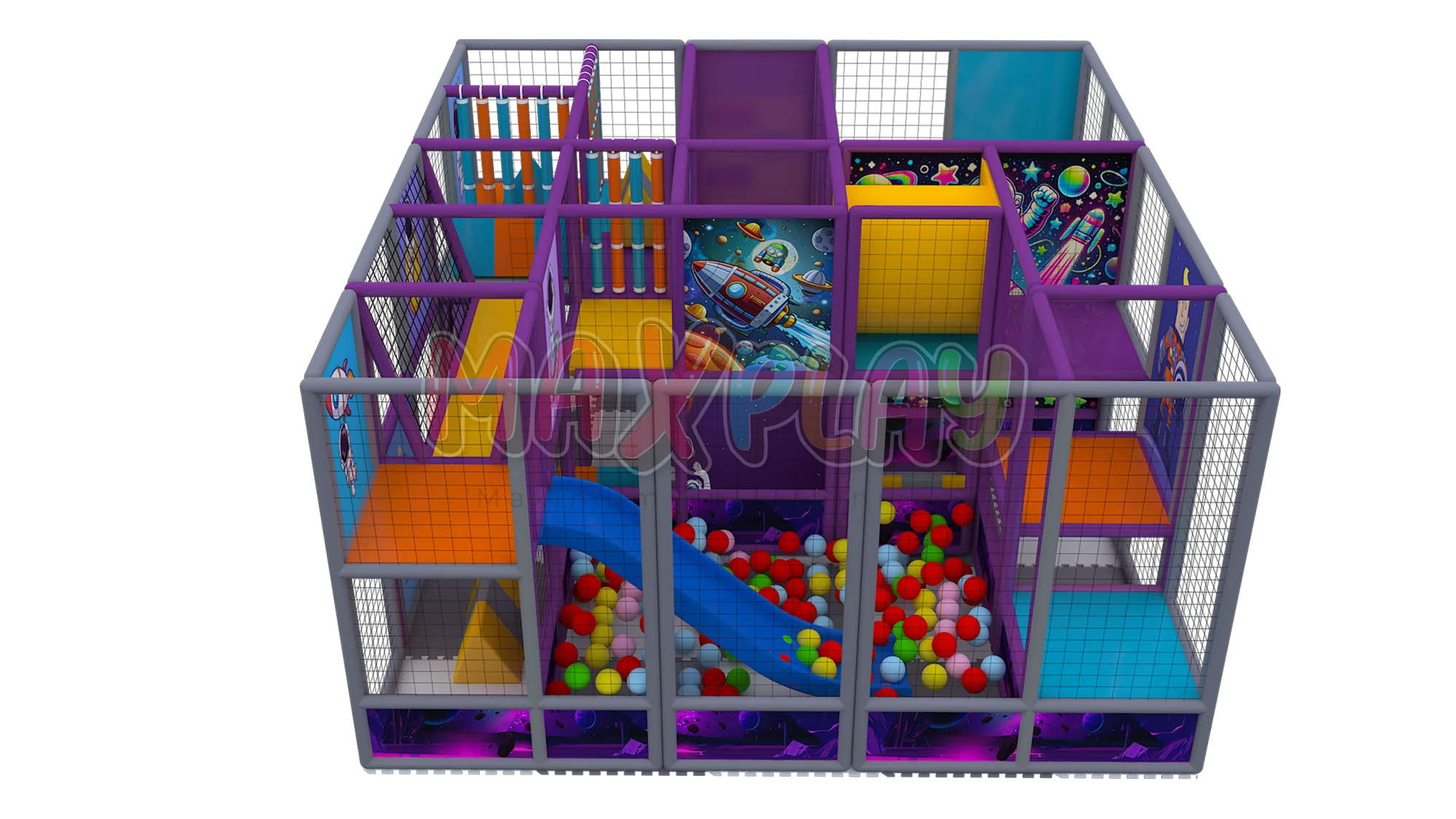 5m x 5m x 2.5h Ball Pool with Slide