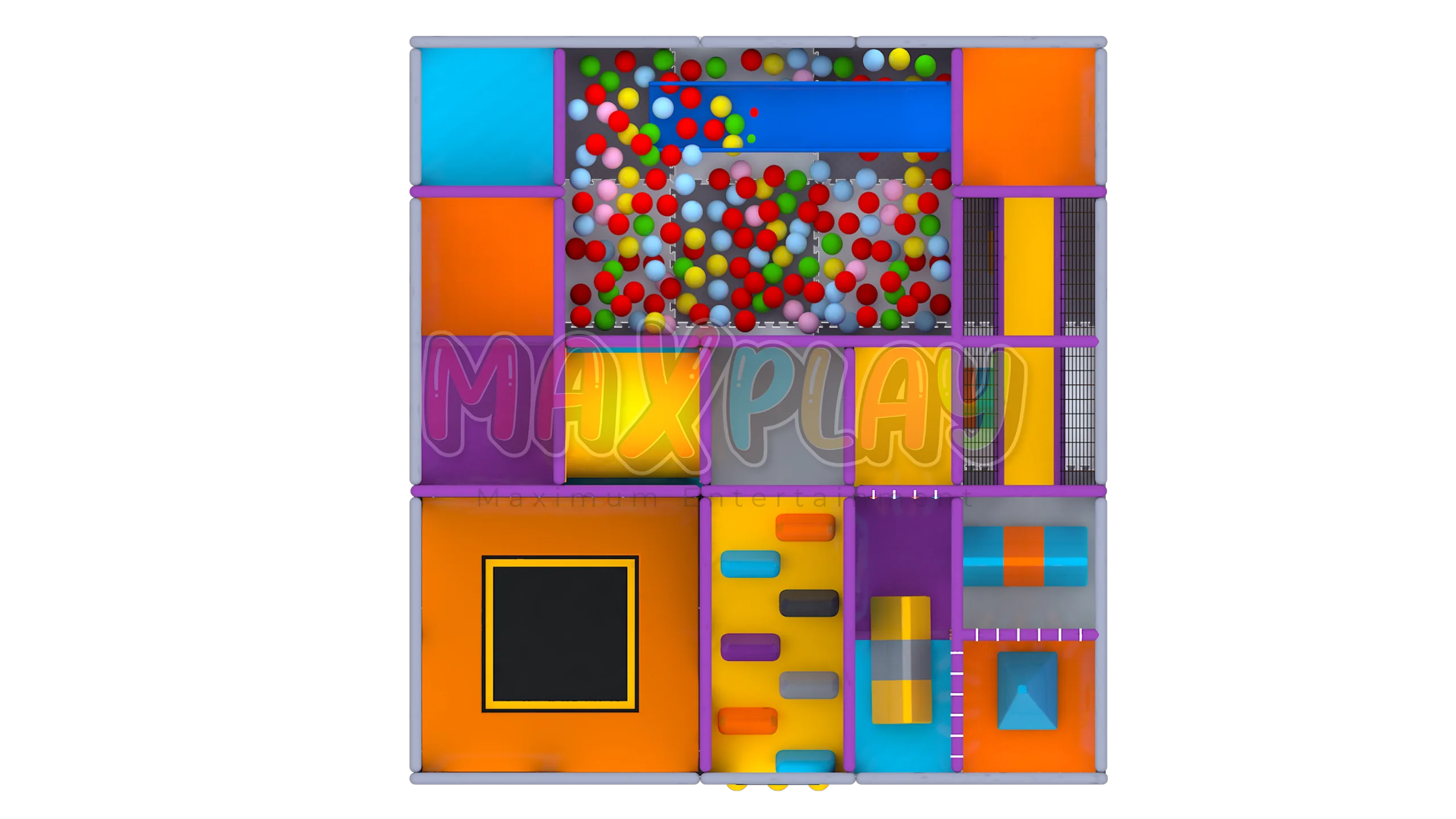 5m x 5m x 2.5h Ball Pool with Slide