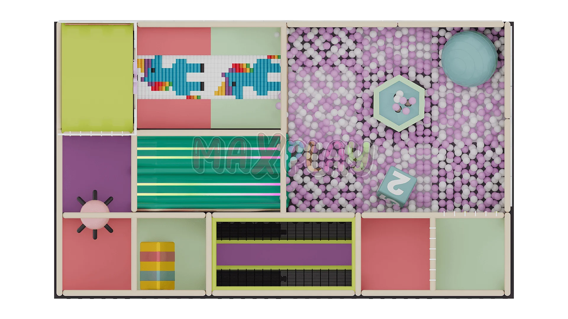 6m x 4m x 2h Rulmanlı Top Havuzu