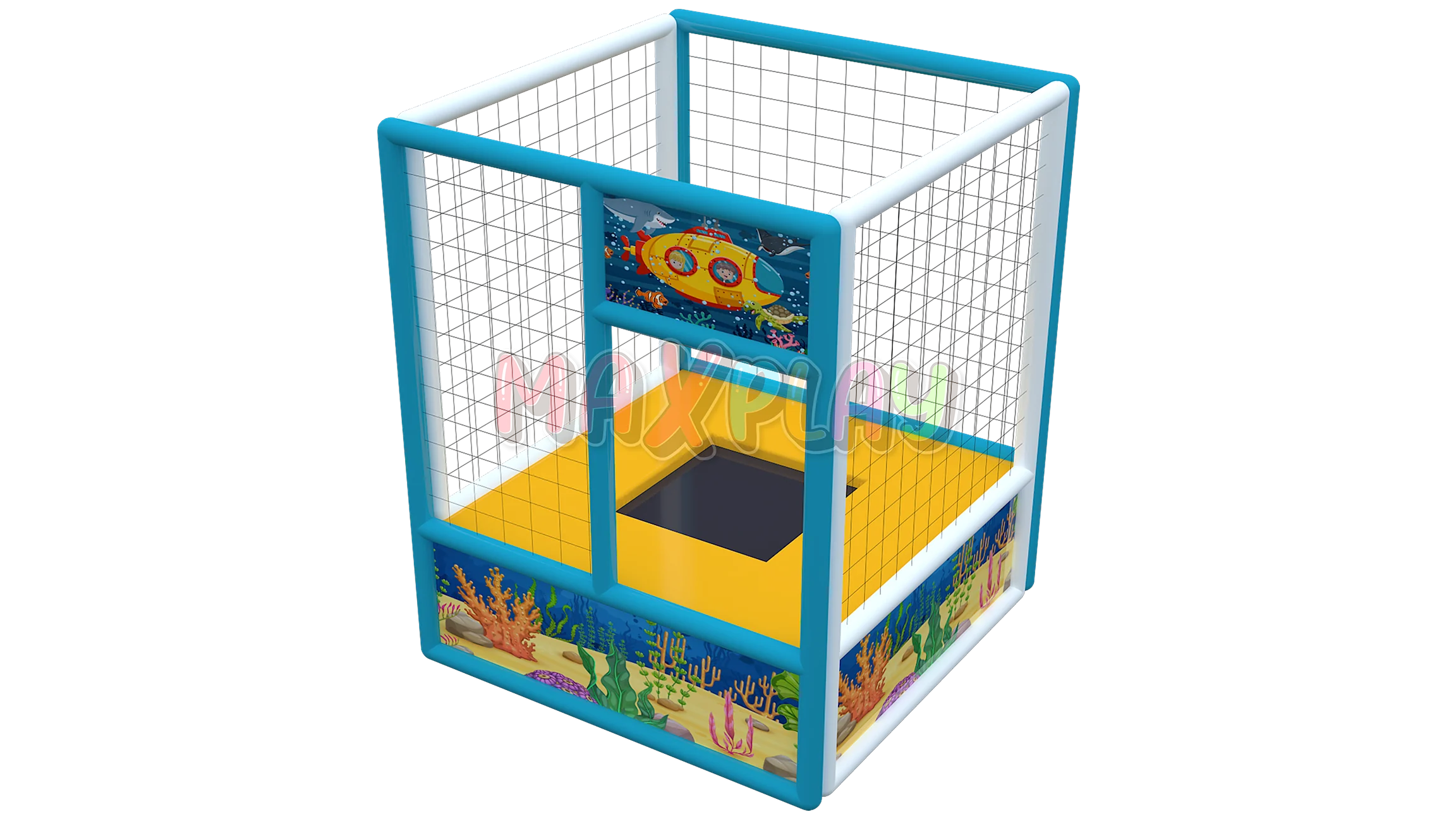 1.6m x 1.6m x 2h Tekli Trambolin