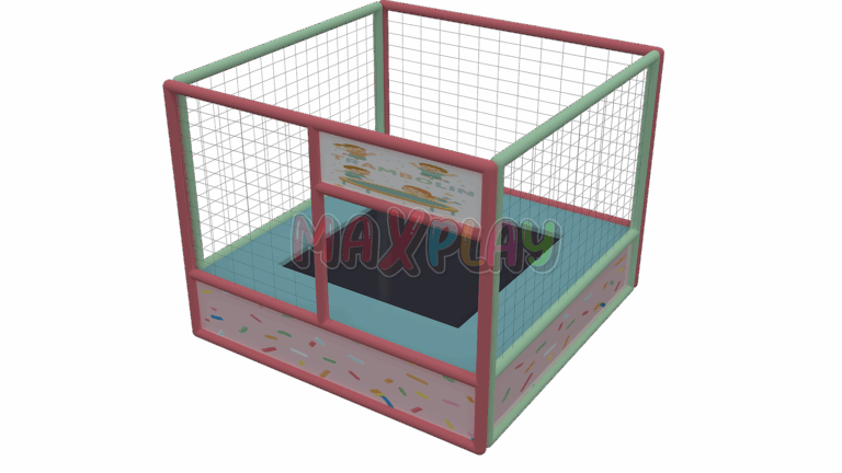 2.5m x 2.5m x 2h Single Trampoline