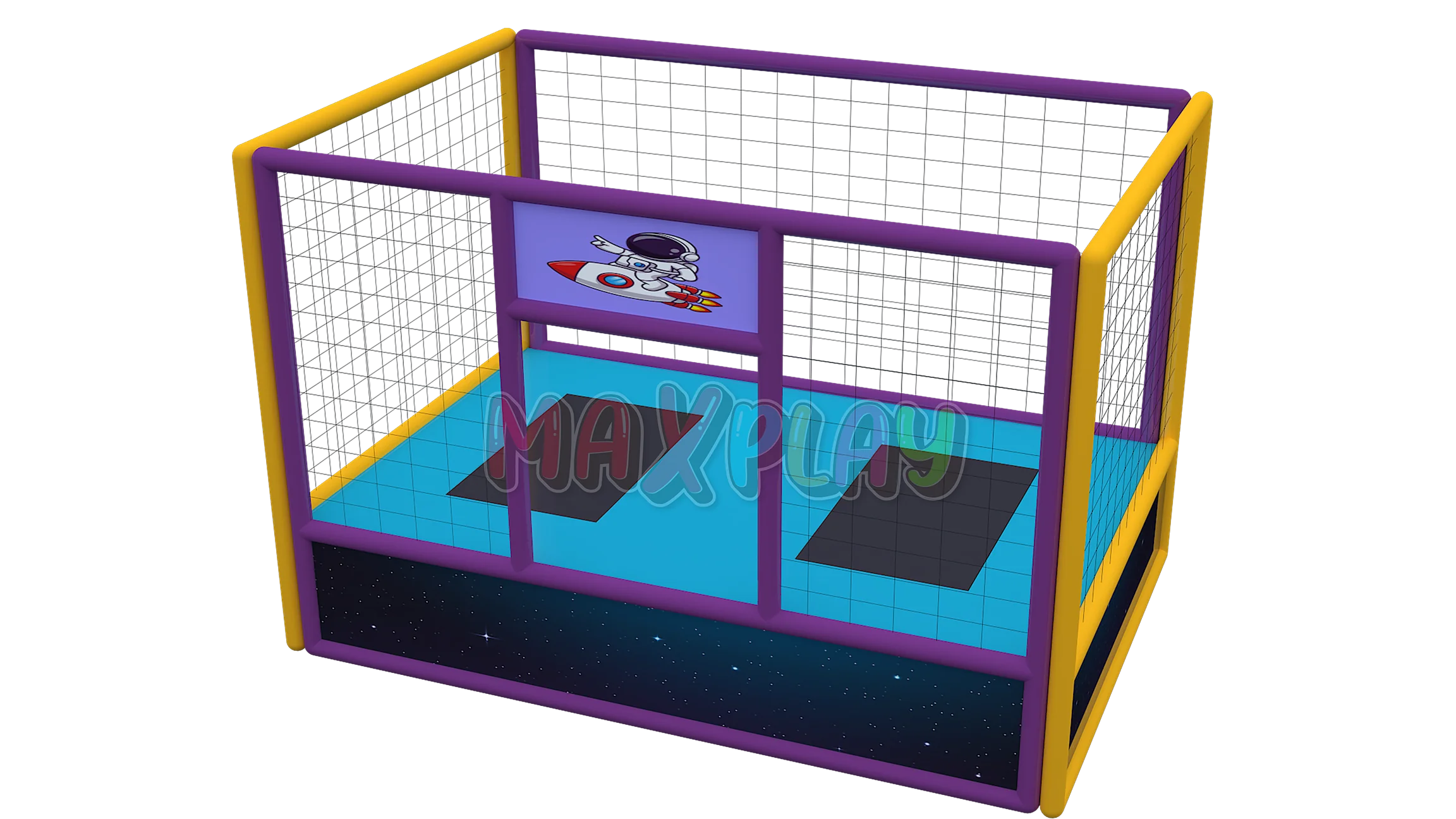 2m x 3m x 2h İkili Trambolin