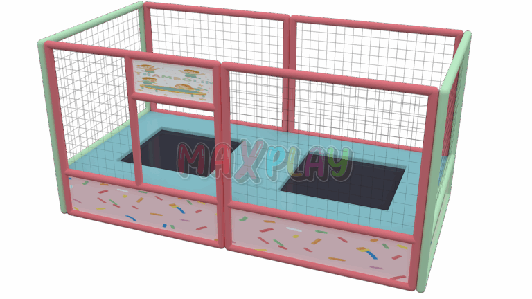 2m x 4m x 2h Double Trampoline