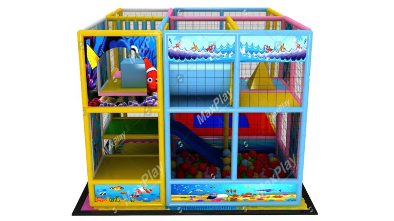 4m x 3m x 2.5h Maze Ball Pool and Trampoline