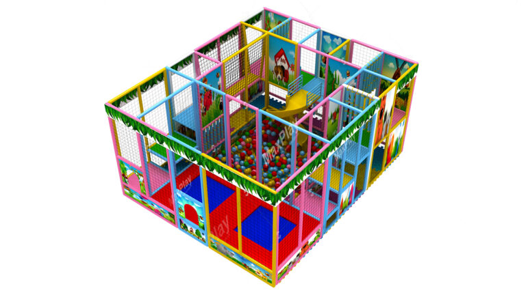 5m x 6m x 3h Spiral Slide Ball Pool and Trampoline