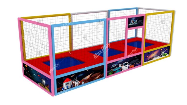 2m x 6m x 2h Triple Trampoline