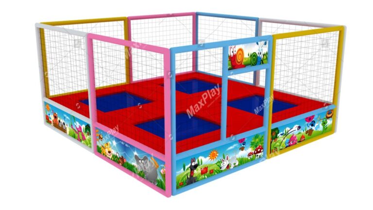 4m x 4m x 2h Quad Trampoline
