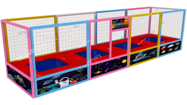 2m x 8m x 2h Quad Trampoline