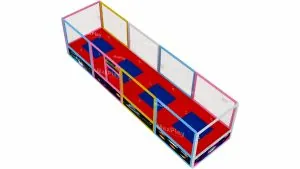 2m x 8m x 2h Dörtlü Trambolin