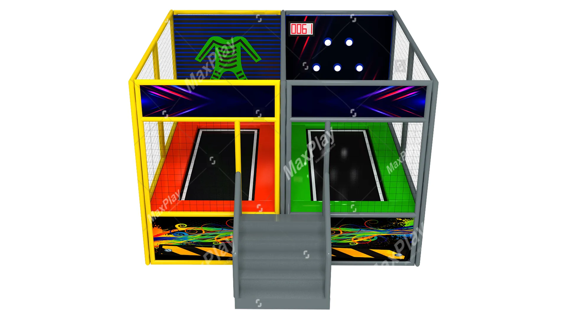 4m x 4m x 3h Zıpla Yapış ve Buton Trambolin