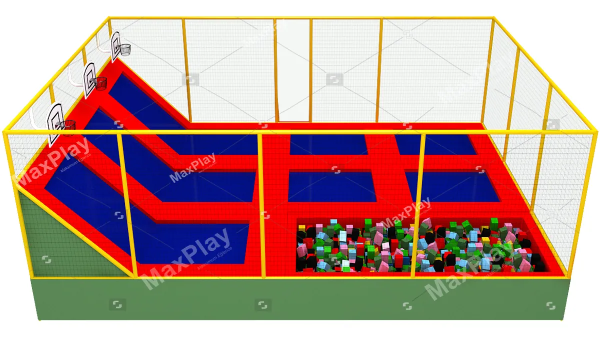 1000cm x 800cm x 400h Olympic Trampoline Park