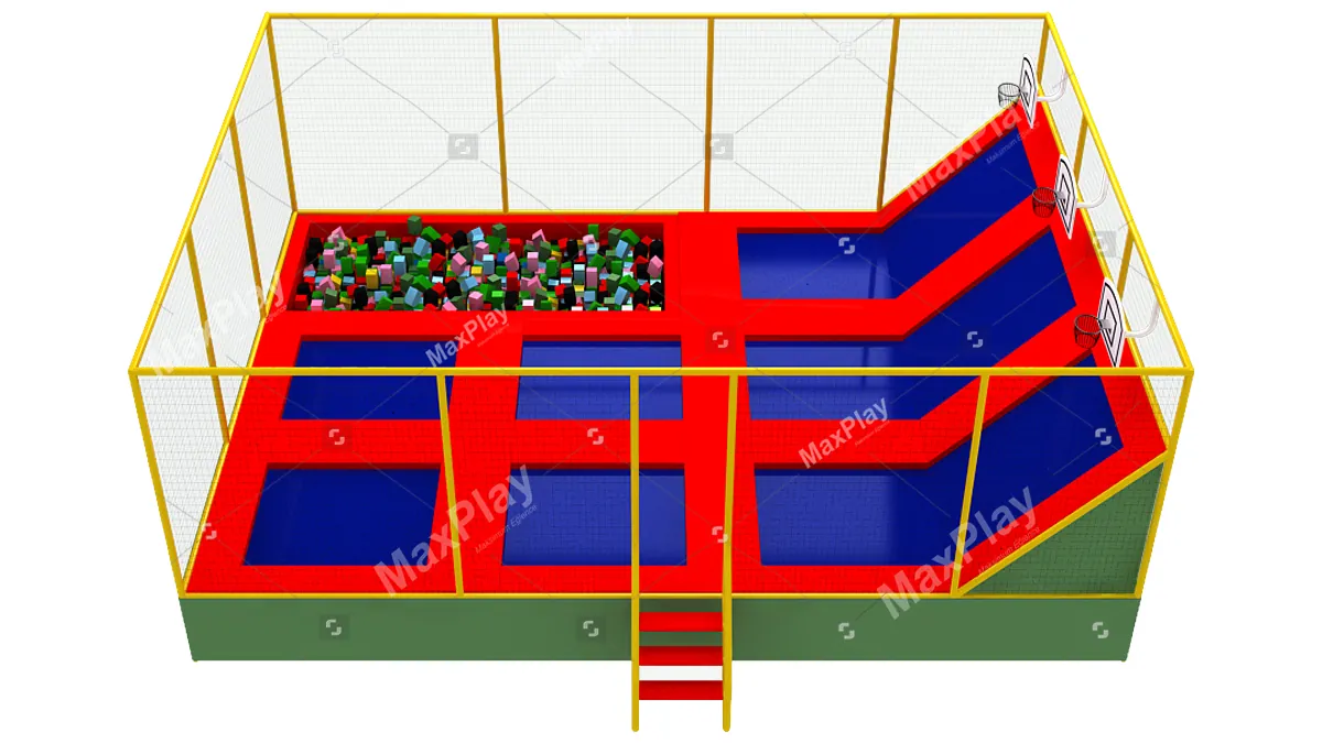 1000cm x 800cm x 400h Olympic Trampoline Park