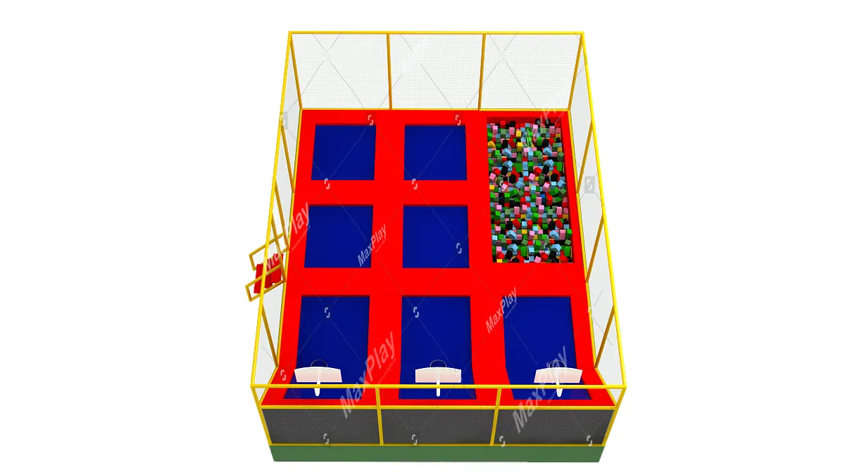 1000cm x 800cm x 400h Olympic Trampoline Park