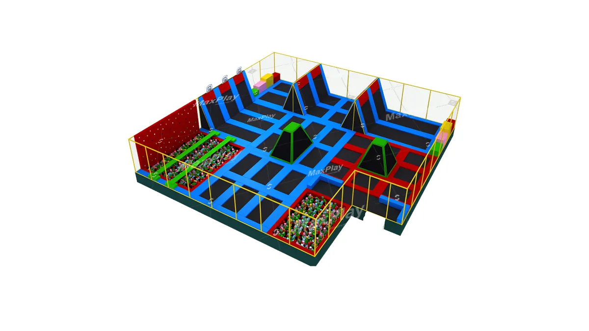 22m x 22m x 4 h Olympic Trampoline Park