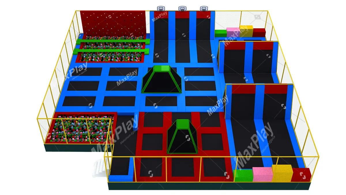 22m x 22m x 4 h Olympic Trampoline Park