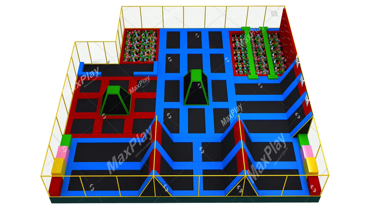 22m x 22m x 4 h Olympic Trampoline Park