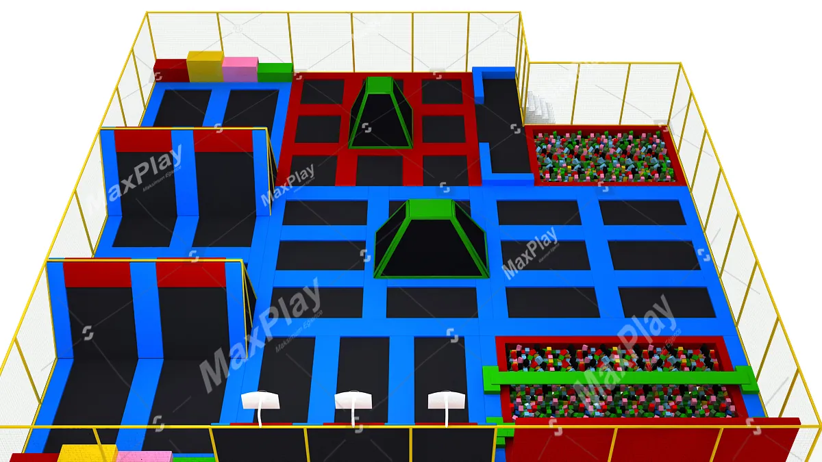 22m x 22m x 4 h Olympic Trampoline Park