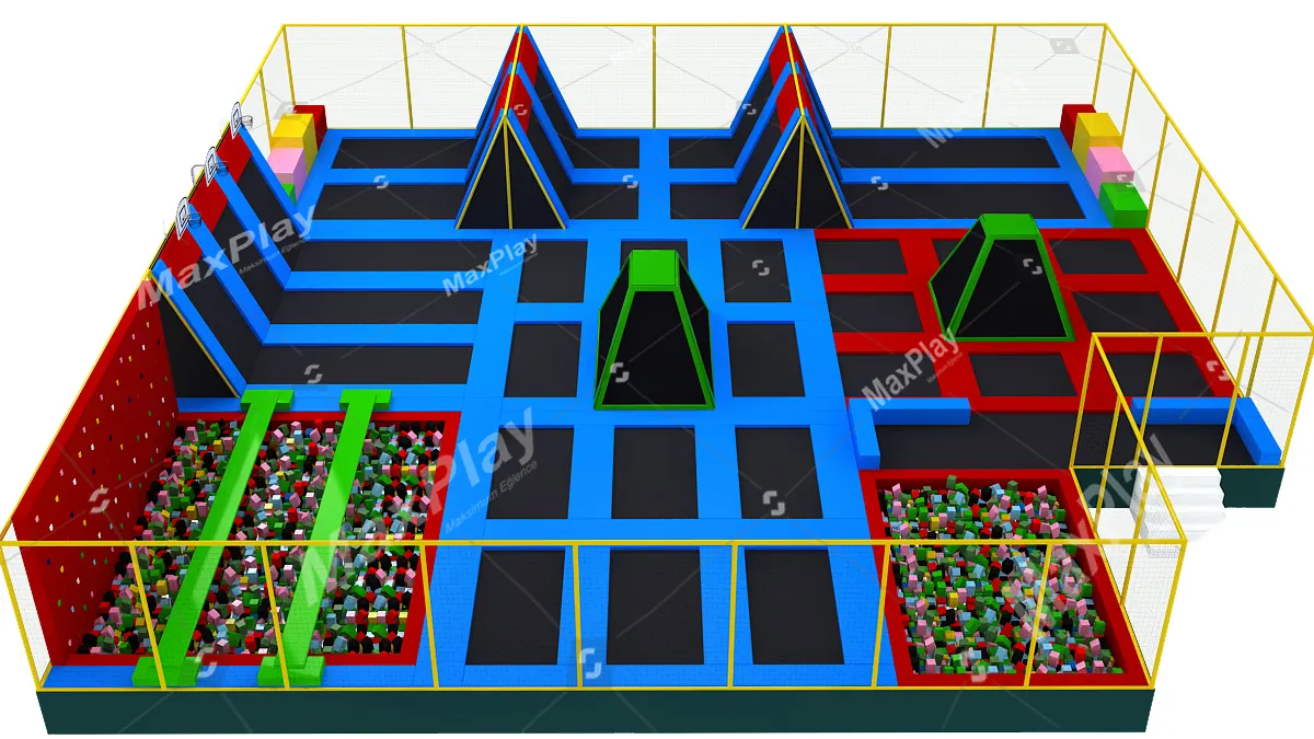22m x 22m x 4 h Olympic Trampoline Park