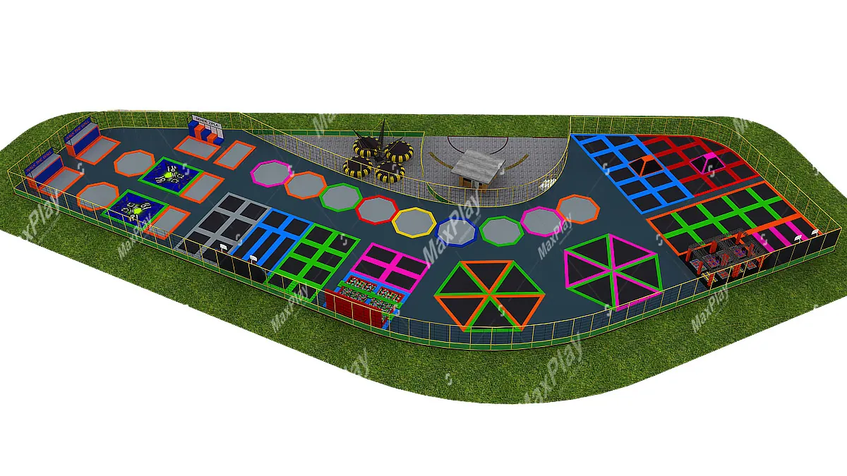 Mega Trampoline Park 97m x 40m x 4h