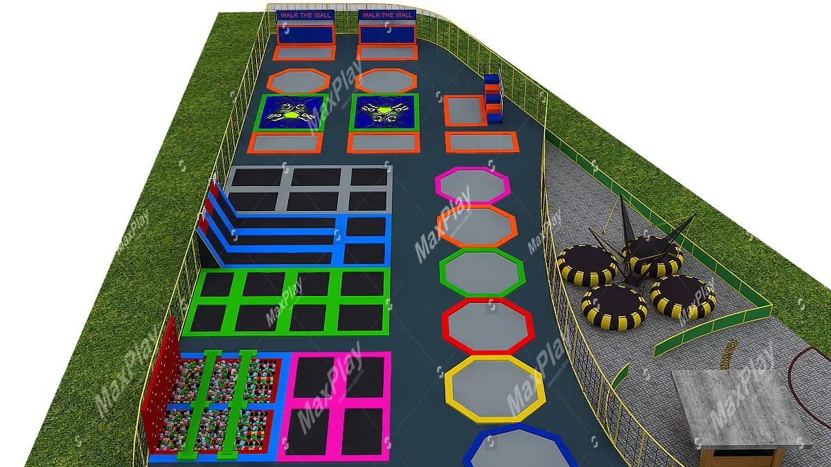 Mega Trampoline Park 97m x 40m x 4h