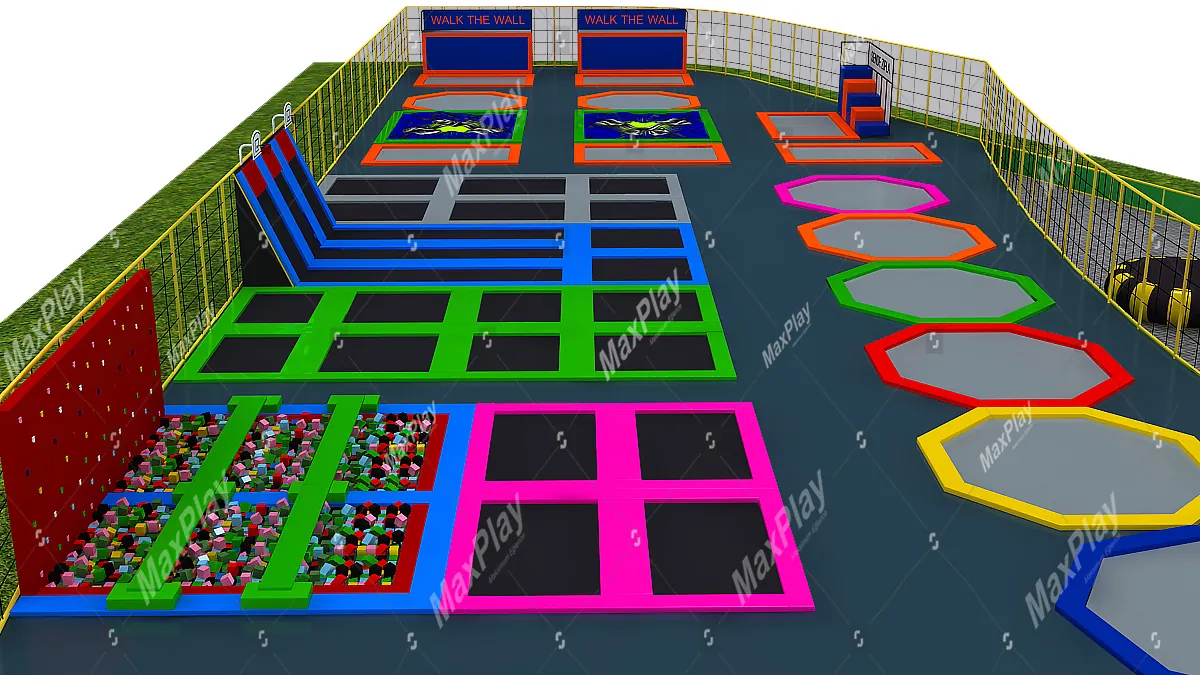 Mega Trampoline Park 97m x 40m x 4h