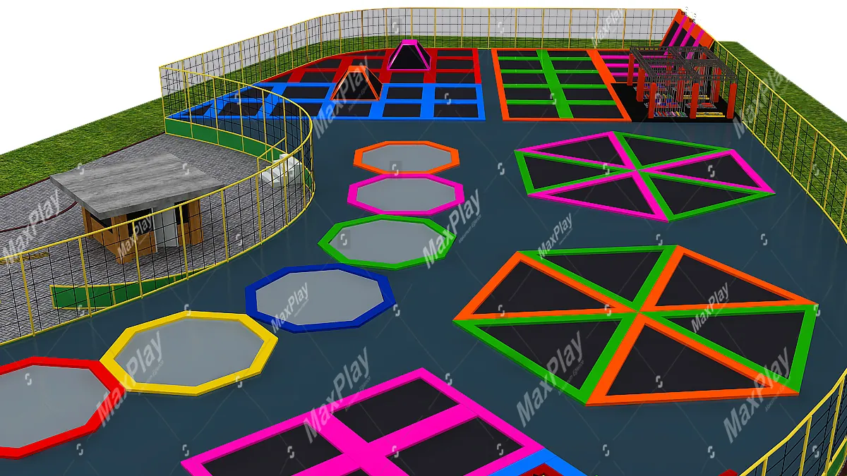 Mega Trampoline Park 97m x 40m x 4h