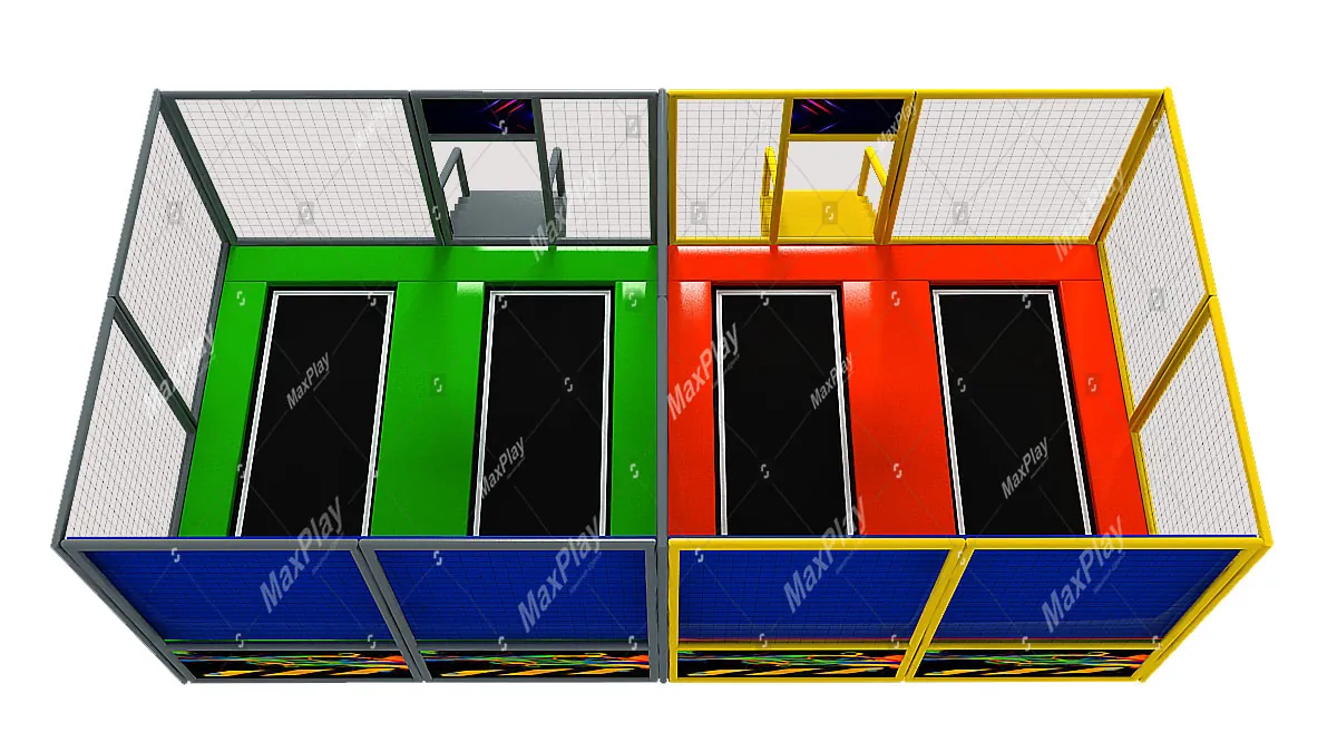 Trampoline Jump Stick Jump Button 8m x 5m x 3h