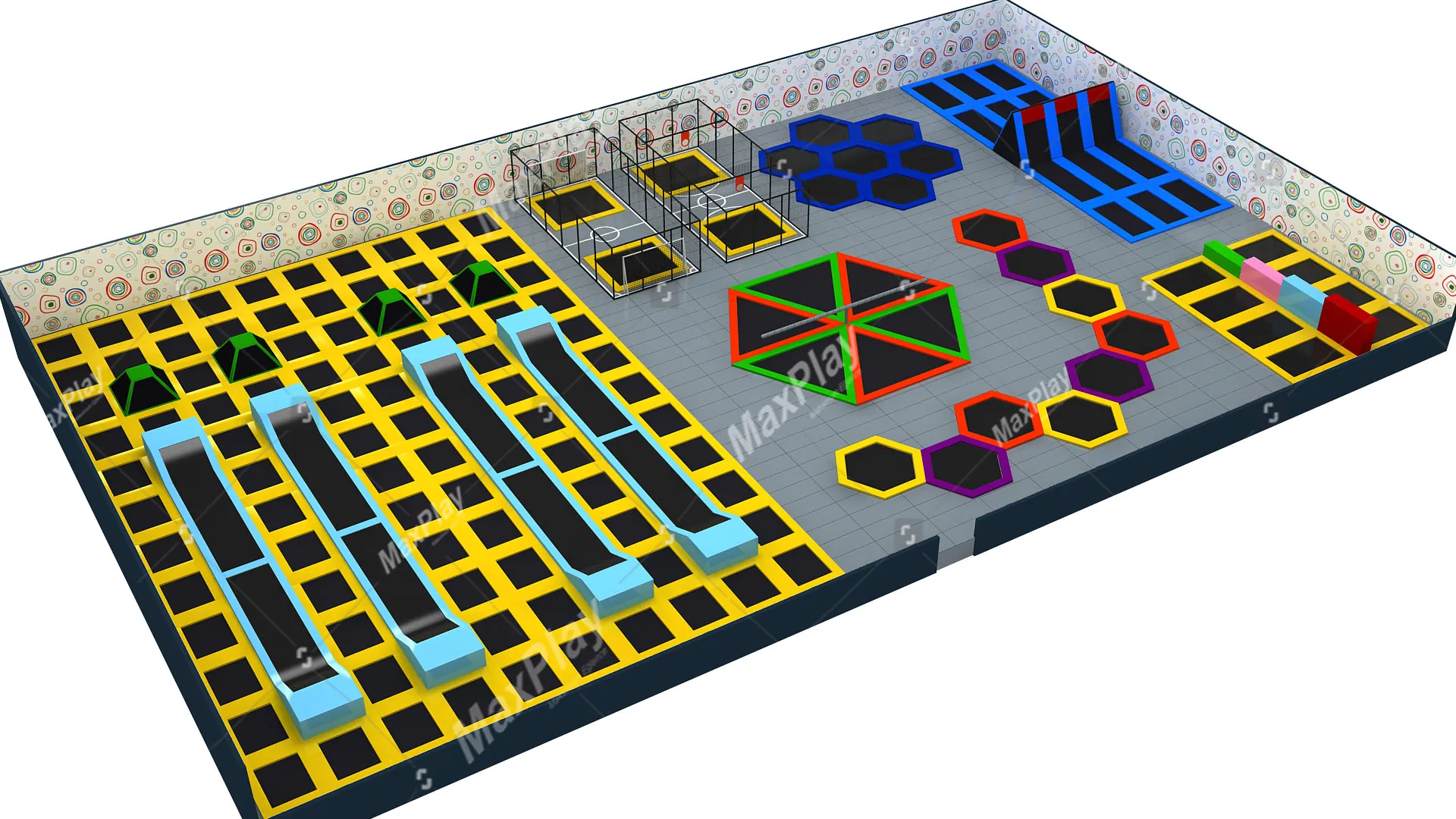 Trampoline Park – 61m x 36m x 4,2h