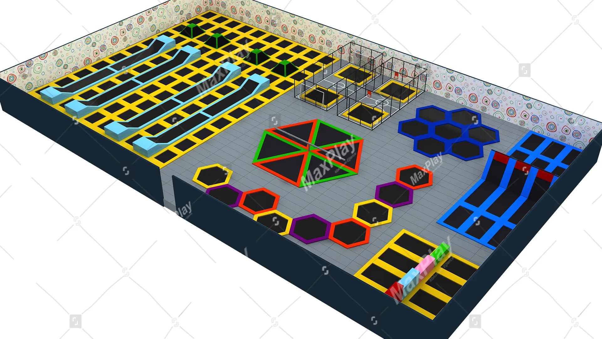 Trampoline Park – 61m x 36m x 4,2h