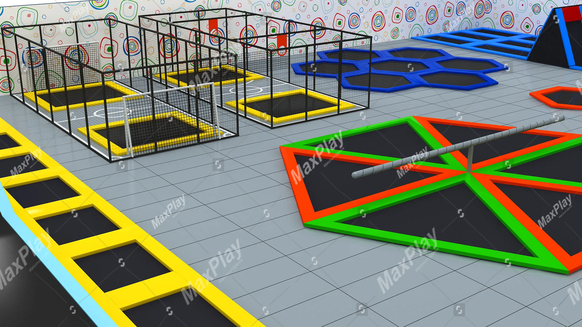 Trampoline Park – 61m x 36m x 4,2h