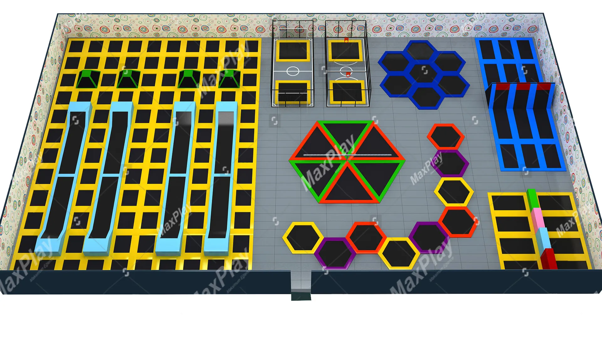 Trampoline Park – 61m x 36m x 4,2h