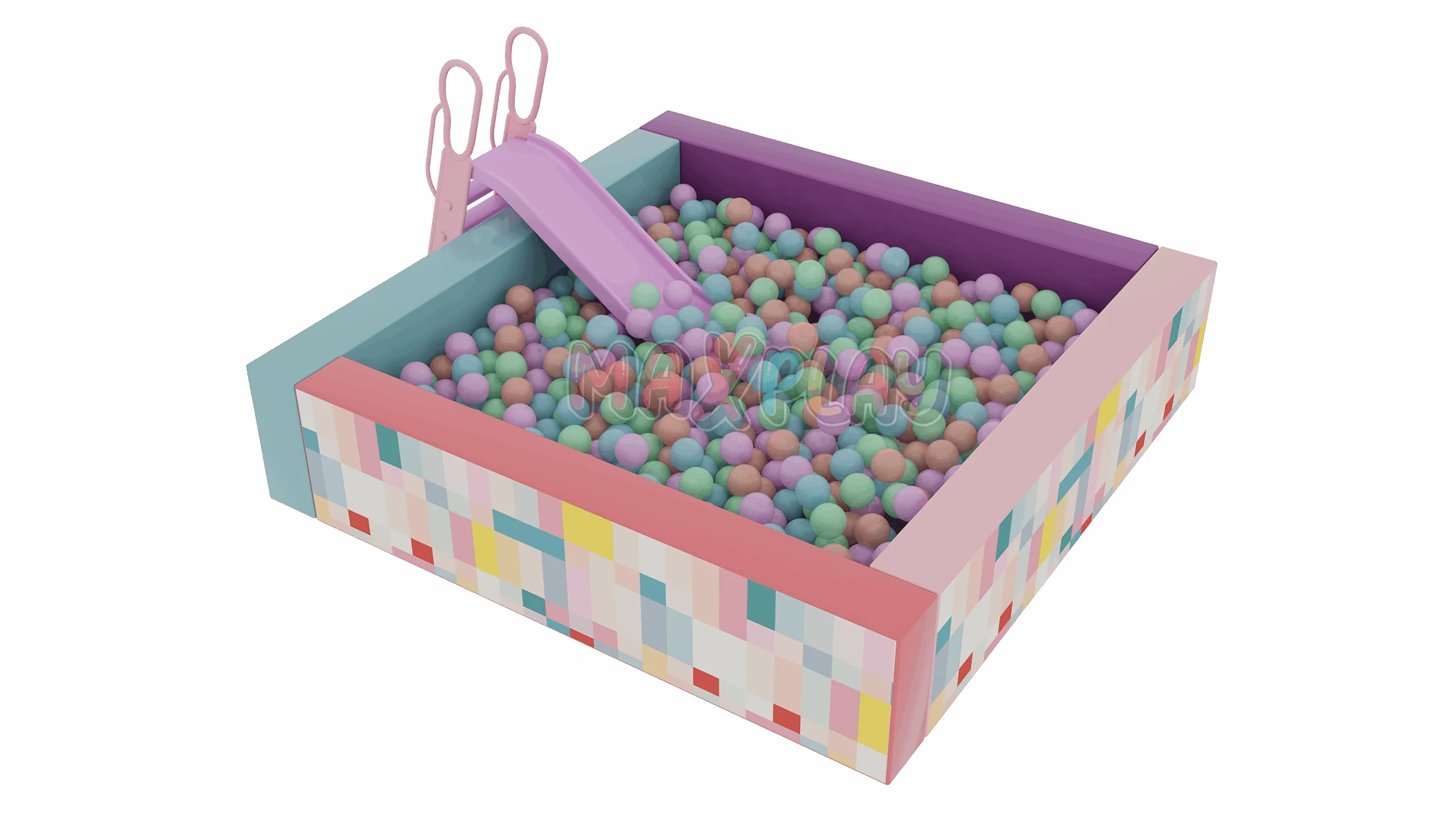 200cm x 200cm Sünger Top Havuzu Kaydıraklı