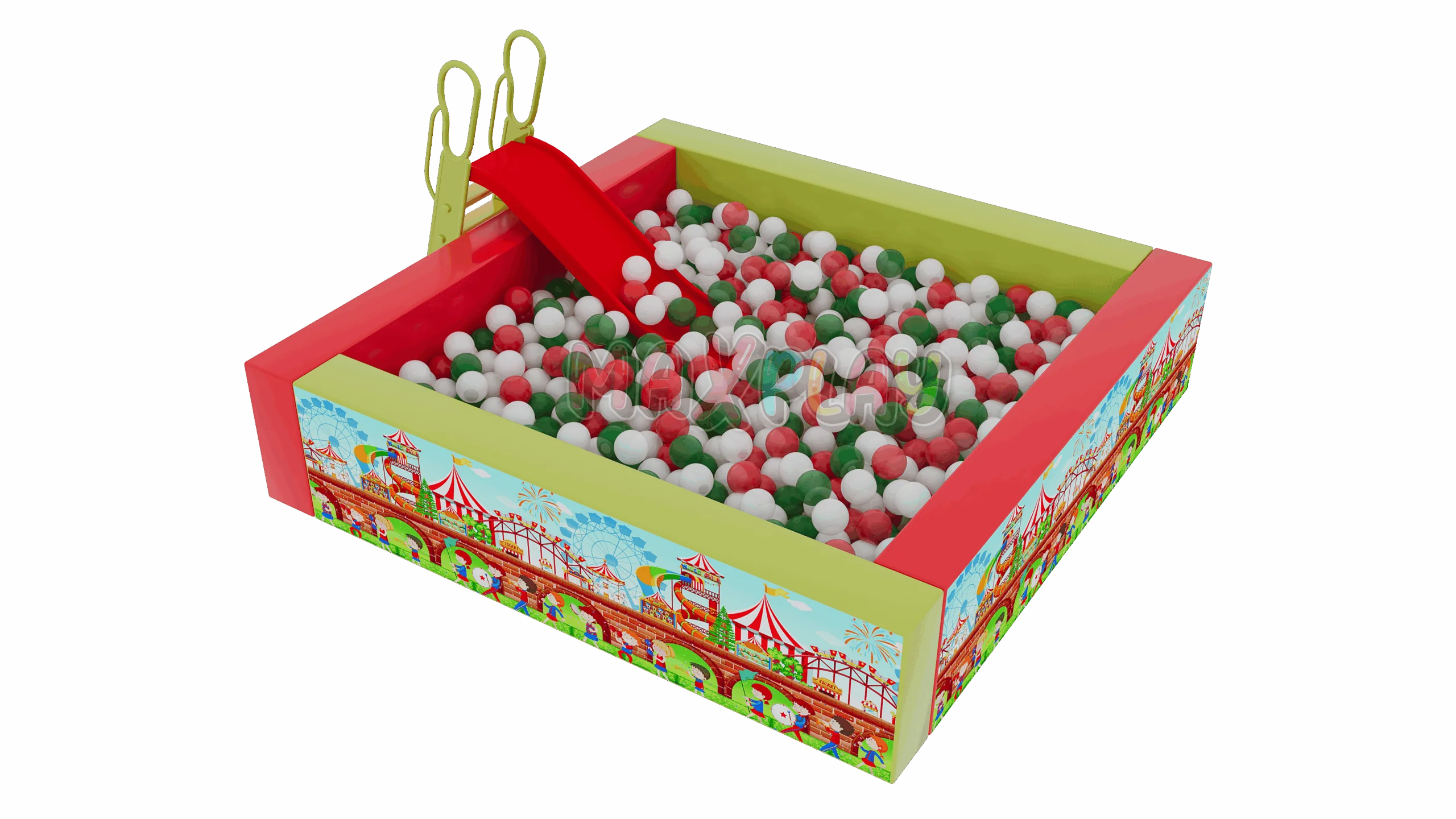 200cm x 200cm Sünger Top Havuzu Kaydıraklı