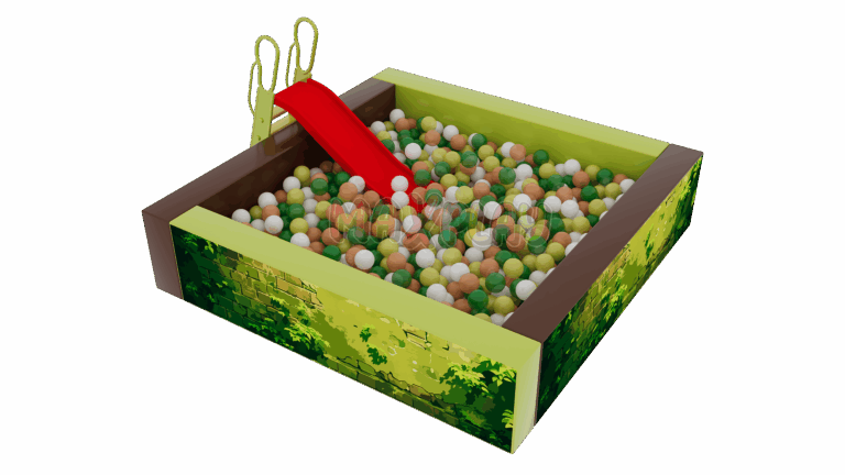 200cm x 200cm Log Ball Pool with Slide