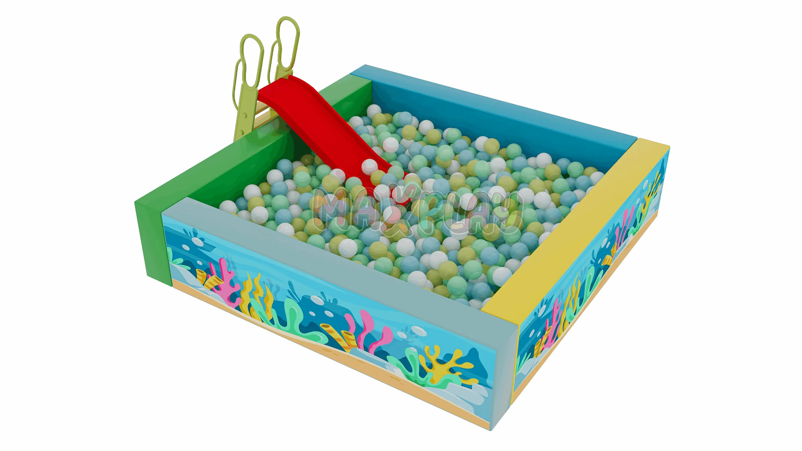 200cm x 200cm Sünger Top Havuzu Kaydıraklı