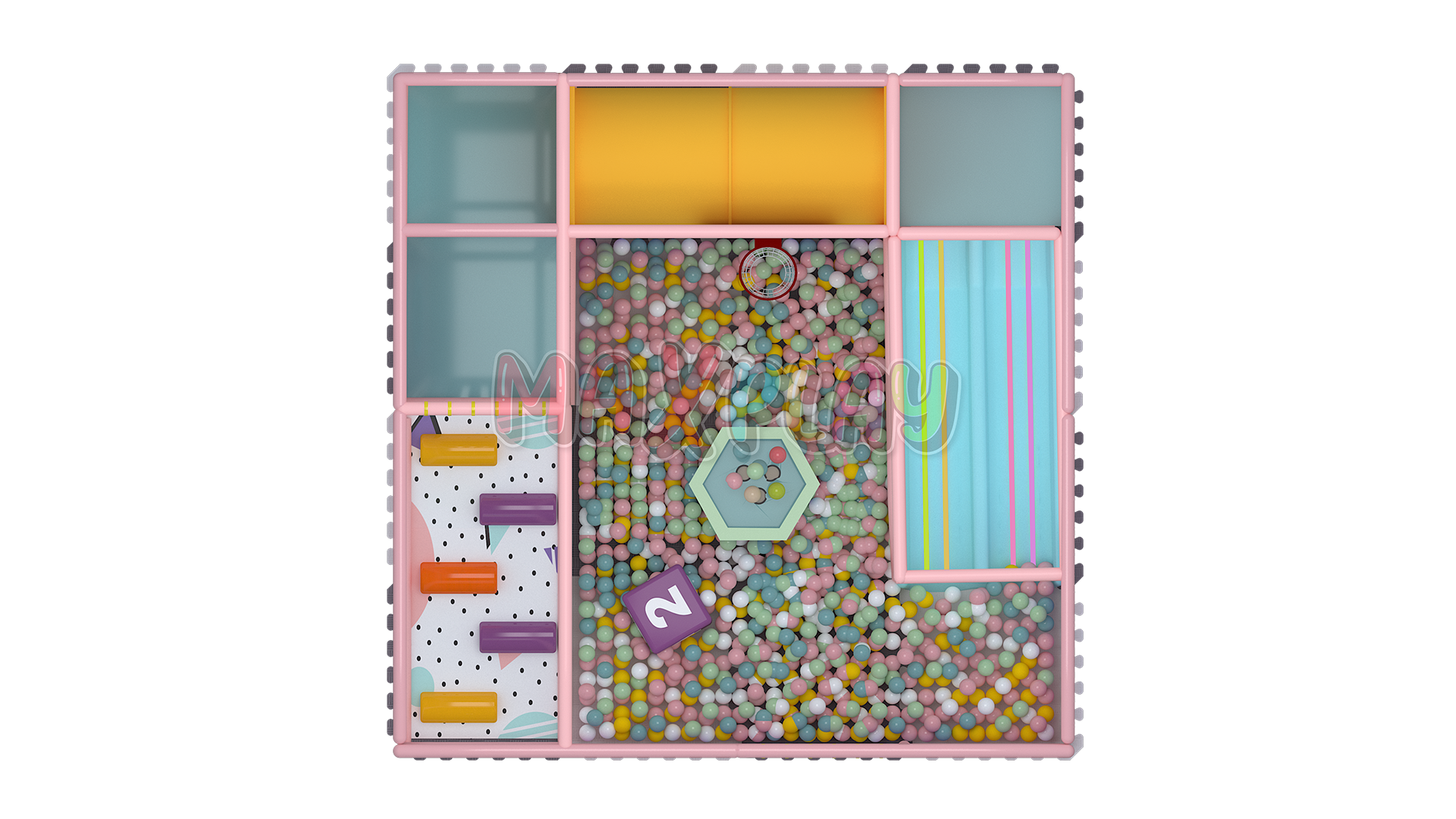 4m x 4m x 2.50h Temalı Top Havuzu