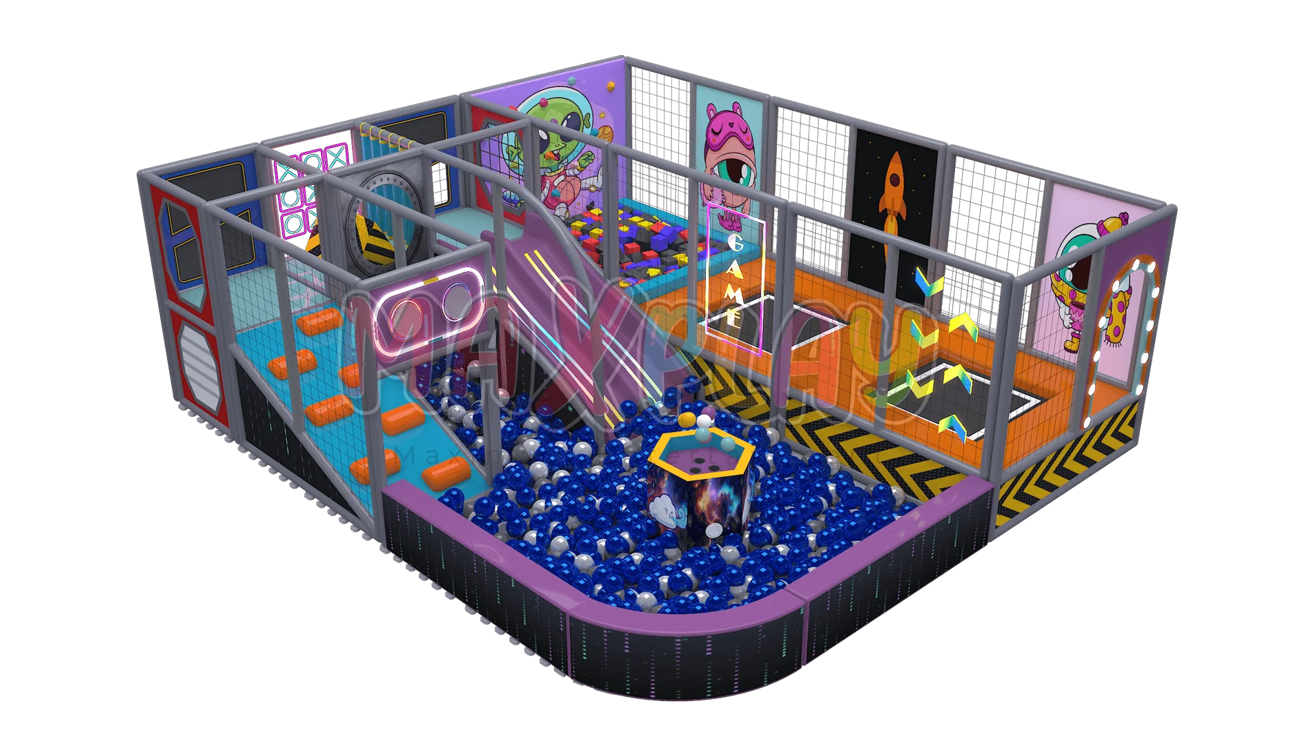 5m x 4m x 2h Soft Play Slide