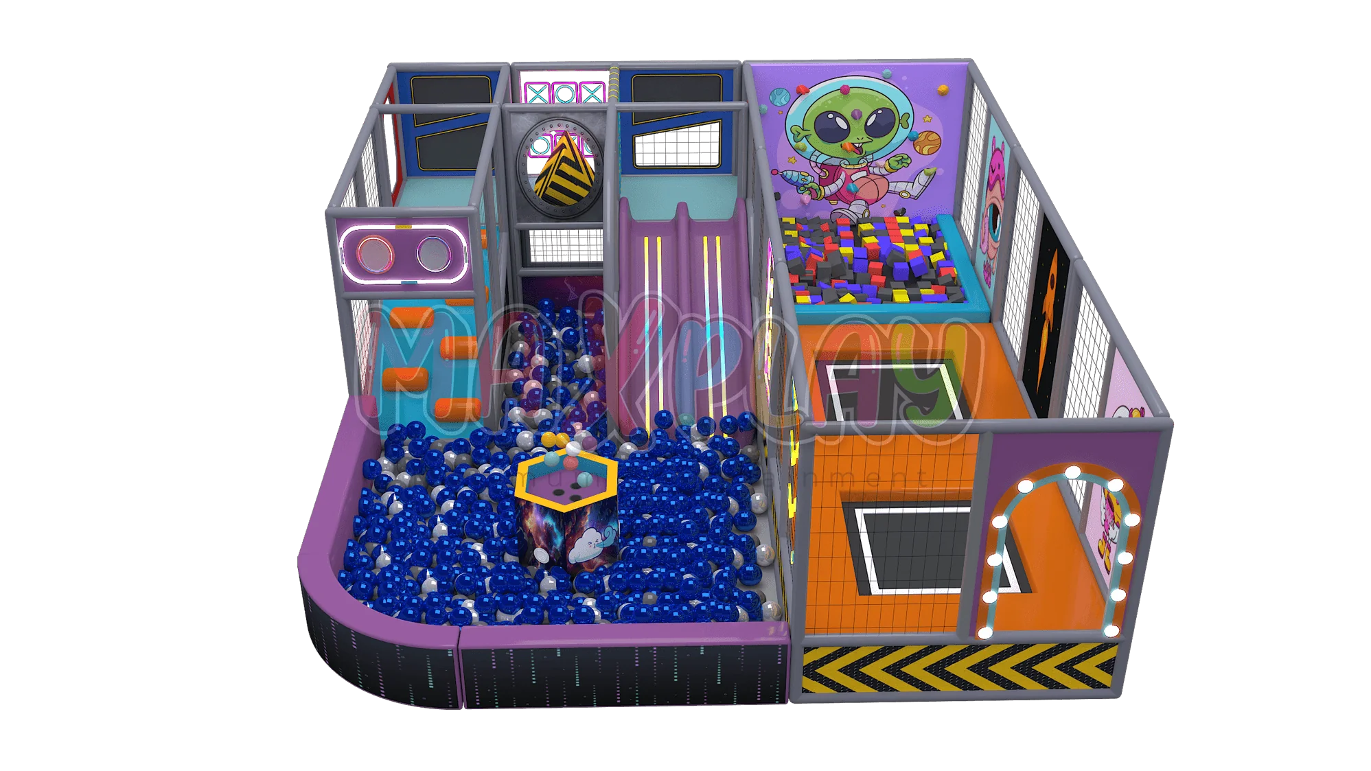 5m x 4m x 2h Soft Play Slide